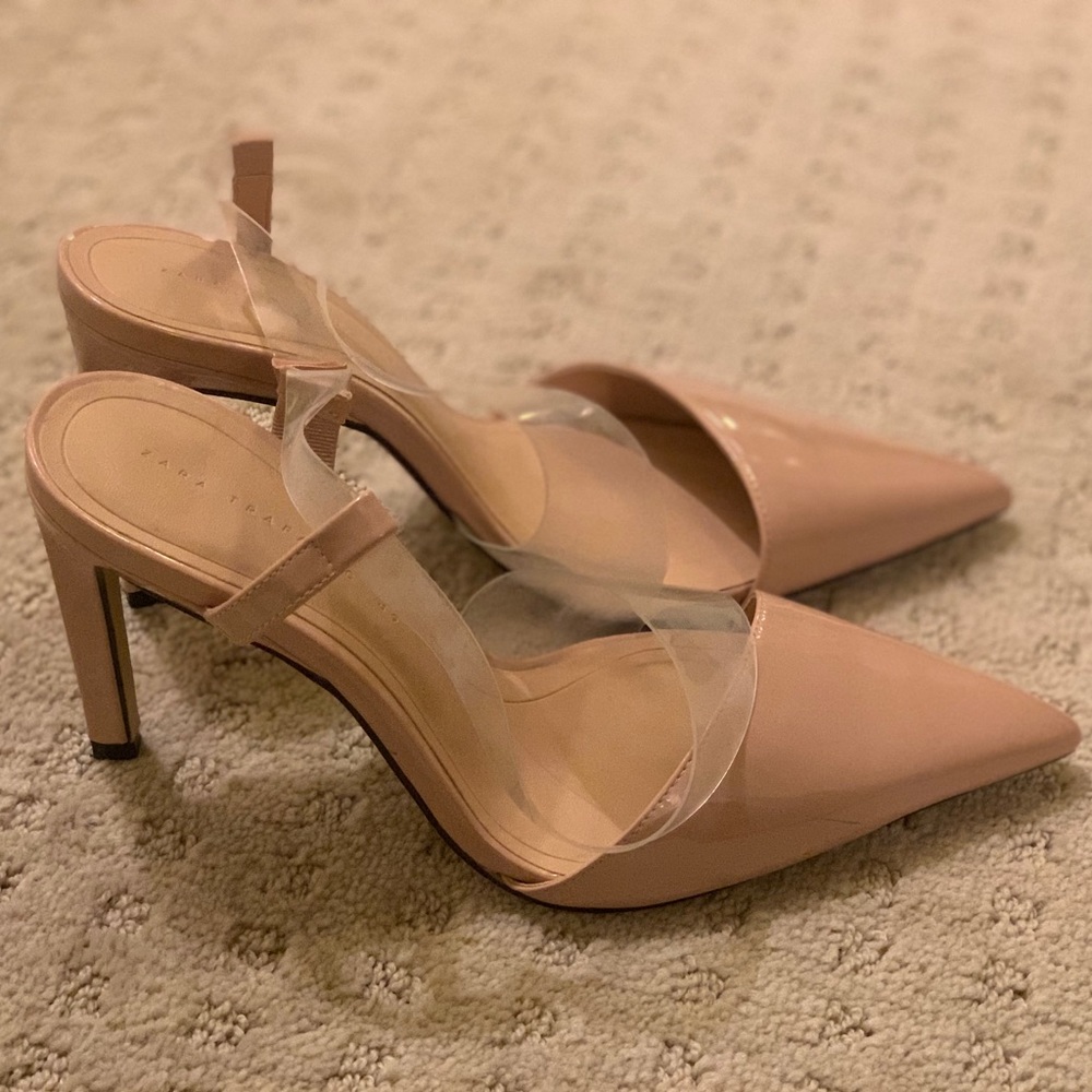 Zara Nude Stiletto Heels 4” Tall